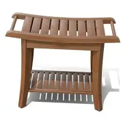 Bamboo Shower Stool Bench Waterproof with 24 x 13.4 x 18.5 inches+Walnut