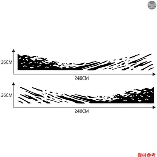 卡車汽車貼紙、賽車條紋汽車貼紙、車身門波浪圖形乙烯基貼紙、卡車皮卡 SUV 吉普車大型汽車側面貼花汽車貼紙