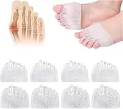 Silicone Toe Separators, Toe separators for Women and Men, Breathable & Soft Toe Spacers Yoga Toes, Correct Toes Spreaders for Feet, Toe Separators for Hammer Toe, Crooked Toes (Transparent, 4 Pairs)