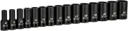 3/8 in. Drive Semi-Deep Impact Sockets Set, Metric, 8 to 22 mm, 15-Piece