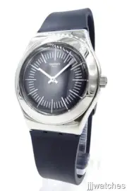New Swatch Irony Medium PALISSADE Navy Blue Silicone Watch 33mm YLS202 $115