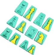 VINTORKY 12Pcs Silicone Chess Cake Mold Fun DIY Baking Tool for Chocolate and Fondant and Safe for Creative Cake Decorating