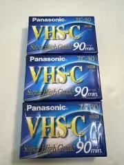 3 NEW Panasonic VHS C-TC-30 Super High Grade-90 Minute Camcorder Tapes