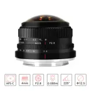 7artisans 4mm F2.8 APS-C Sony E-mount Manual 225° Ultra Wide Angle Fisheye Lens