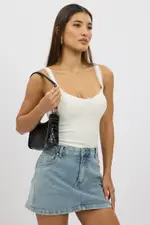 White Sleeveless Tank Top Rib - Size 14L, Women's Tank