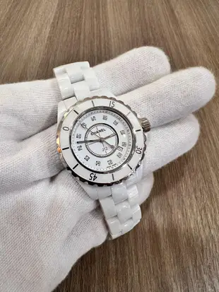 Chanel H1628 白色 陶瓷 J12 33MM 手錶 腕錶 精品錶 石英錶