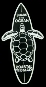Share the Ocean Coastal Nomad sea Turtle sticker Decal marine life surfing Sup