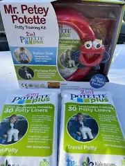 New 2 In 1 Potette Plus Portable Potty With Disposable Liners(30ct Each)Training