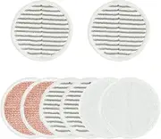 8 Pack Mop Pads Replacement Compatible with Bissell Spinwave Mop 2124 2039 2037 2039A Series, Mop Pads for Bissell Spinwave Hard Floor Mop (2 Heavy Scrub Pads, 2 Soft Pads, 4 Scrubby Pads)