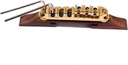 Vaguelly Archtop Guitar Bridge with Gold Roller Saddles Rosewood and Construction Self Adjusting Base for Enhanced Performance for Jazz Guitars
