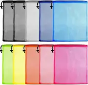 10 Pcs Mesh Drawstring Bag, Laundry Bag, Mesh Stuff Sack, Golf Ball Bag, Nylon