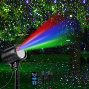 Laser Christmas Projector Lights Outdoor, RGB 3 Color Moving Firefly Starry L...