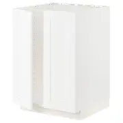 METOD base cabinet for sink + 2 doors, white Enköping/white wood effect, 60x60x80 cm