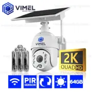 ULTRA HD 2K Solar Powered Security Camera WIFI 64GB Farm LIVE VIEW PTZ Remote