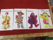 TO AND FROM MCDONALDS 4 BY 7 CARDS RONALDS HAMBURGLAR GRIMACE BIRDIE