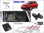 Groovy Car Sun Shades NISSAN X-TRAIL (2007~now). 4-PCS Rear window mesh blinds