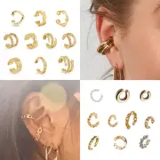 US 10-20 Pack Helix Non Piercing Gold Earrings Cuff Clip on Cartilage Earrings