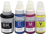 ExtraPrint 4-Pack Compatible Refill Ink for Canon GI-690 GI690 - Generic Ink Bottles [BK+C+M+Y] for PIXMA G2600 G3610 G4610 G3600 G4600 - MegaTank Ink Refills