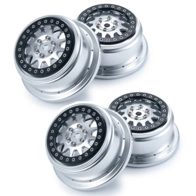 4PCS Beadlock CNC Wheel Rim Hub for 1/10 Baja Rey RC Car Buggy