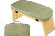 Meditation Stool with Cushion, Forward Leaning Meditation Chair, Yoga Meditation Stool, Small Floor Stool for Home Use with Storage Bag,Green