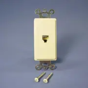 Eagle 3560-4A Almond 1-Gang Flush 4-Conductor Voice Data Modular Jack Insert