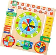 HAWILLOSCH Wooden Clock for Creative Recognition Educational Plaything Fun Early Learning Tool for Imagination Development Preschool Activity for Boys