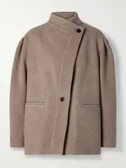 [Isabel Marant] Isabel Marant - Jabadi Asymmetric Wool-blend Felt Coat - Brown - FR 36 FR 36 Brown