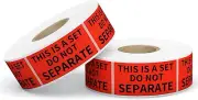 Packaging Label 1"x2" Red Warning Stickers "This Is a Set Do Not Separate Labels