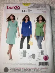 Burda 6957 Maternity Wrap Dress And Top Size 8-20 New