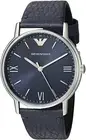 Emporio Armani AR11012 Kappa Silver Tone Blue Dial Blue Leather Strap Mens Watch