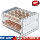 2-Layer Egg Storage Box Drawer Type Fridge Egg Holder with Time Scale (40 Grid)