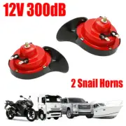 2x Loud Snail Horn Speaker Waterproof 12V 300dB For Motorcycle Car Truck Boat