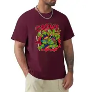 Adelaide Crows AFL Team Ninja Turtles T-Shirt Small Maroon