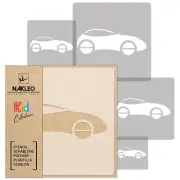 5x reusable PLASTIC Stencils / 13.4" to 3.5"/ Nursery KIDS Template / CARS