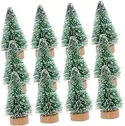 GETAJGHSD 24pcs Miniature Pine Tree Tabletop Decor with Wooden Base Xmas Craft for Holiday DIY and Present Ideas Lifelike Xmas Trees for Festive Home Decoration