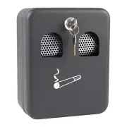 Wall Mounted Metal Coated Lockable Outdoor Ashtray Cigarette Ash Bin Pub