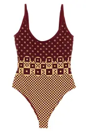 FENDI Micro Patchwork One-Piece Swimsuit