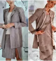 Tamotsu Blazer Longline Jacket Dress Office Skirt Vogue Sewing Pattern 2256