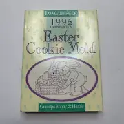 Longaberger 1995 Easter Cookie Mold Grandpa Bunny & Herbie Egg Spring UNUSED