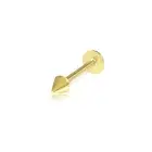 Cone Monroe, Labret, Tragus, Chin Lip Stud Piercing Real 14K Yellow Gold 14G