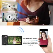 Wired Wifi Video Intercom 9in TFT LCD Display 2 Monitors Remote APP Password WTD