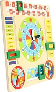 Abaodam 1 Set Calendar Clock Advent Calendar for Clock for Days of Week for Learning Wood