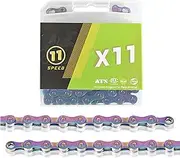 Bike Chain, Speed Chain, 9-12 Speed Electroplated Bicycle Chain 116L - Durable Road & MTB Bike Chain for Most Bicycle(Color no,11S)