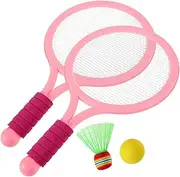 Toddmomy 1 Set Badminton Set Tennis Balls Tennis for Badminton Racket Tennis Racket Bag Tennis Racket Pick Badminton Professional Badminton Racket Pink