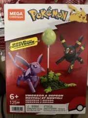 NEW Pokémon Mega Construx 125 Pieces -Umbreon & Espeon Building Blocks Set