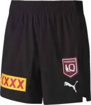 QLD Maroons State of Origin 2025 NRL Mens Black Training Shorts