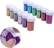 HOODANCOS 12 Pack Glitter Powder Nail Pigment Decorative Glitter Sequins DIY Craft Supplies for Home School