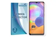 [Set of 3] Samsung Galaxy A31 Ultra Clear Screen Protector Film by MEZON Case Friendly, Shock Absorption (A31, Clear)