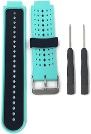 Band Compatible with Garmin Forerunner 220 230 235 630 620 735 Approach S20 S6 S5 Bands Silicone Breathable Bracelet Strap Watch Bands for Forerunner 735xt Approach S20 S6 S5 Smartwatch (Teal/Black)