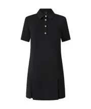 polo-collar cady mini dress IT36 Black